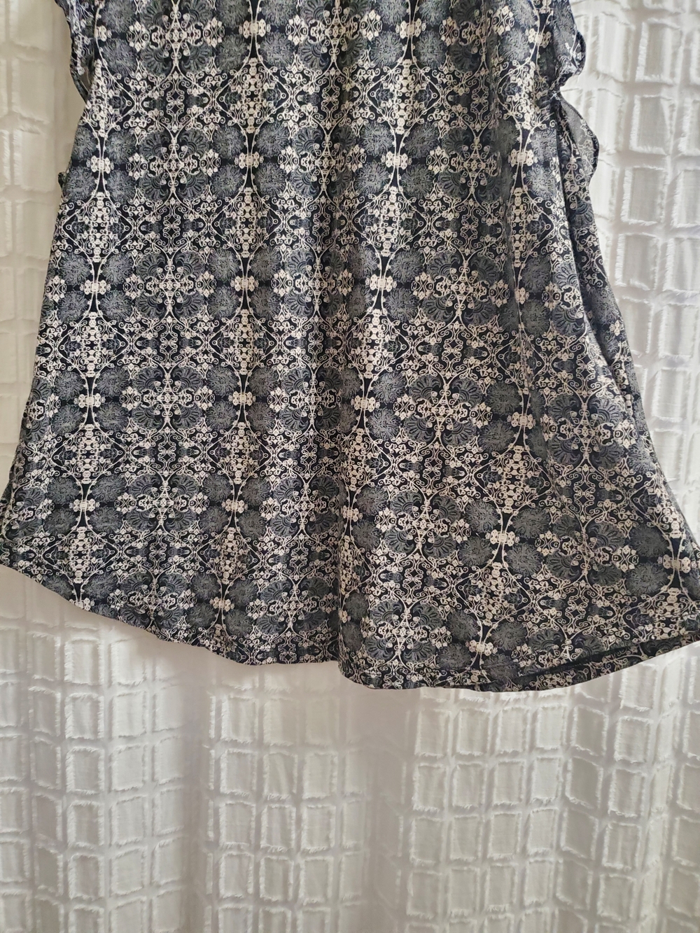 Women’s Black and Cream Printed Ruffle Sleeve Top - Picture 11 of 13